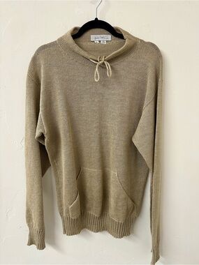 Drawstring Hooded Sweater - Tan